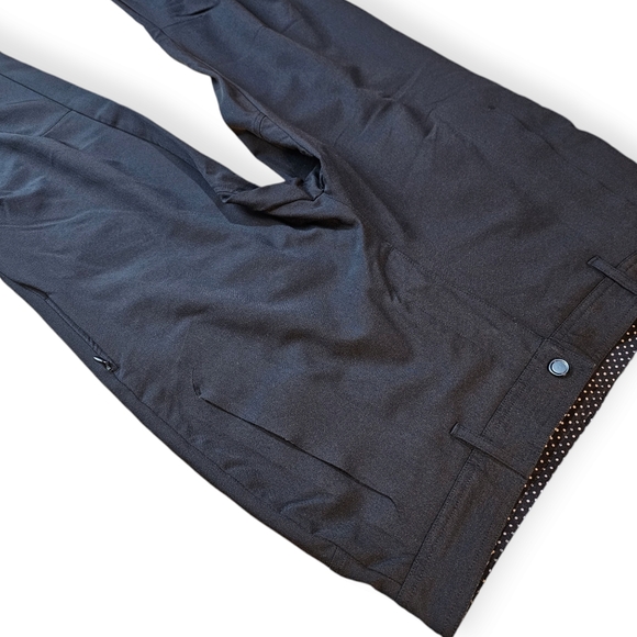 Lululemon Mens Commute Pants Size 34 Black Nylon Vented Snap Button - Picture 8 of 9